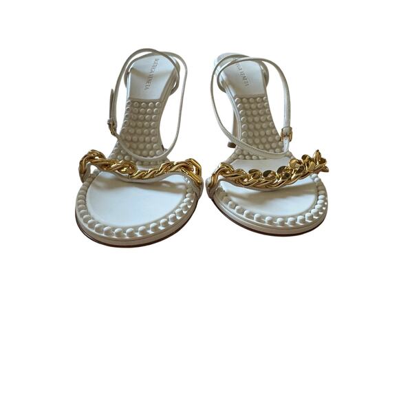 Bottega Veneta NIB Dot Leather Sandals in String (White) Size 39 - Picture 2 of 10